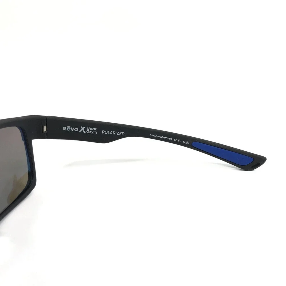 Revo Sunglasses ESPEN RE1097 01 Bear Grylls Black Wrap w/ Blue Polarized Lenses